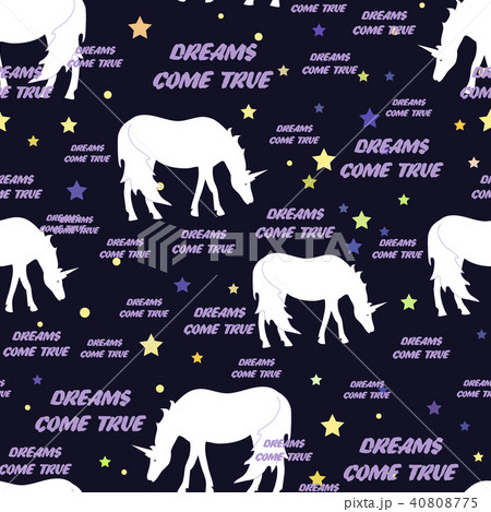Unicorns vector seamless pattern with stars 40808775