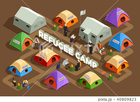 Reception Camp Isometric Background Reception Camp Isometric Background 40809823