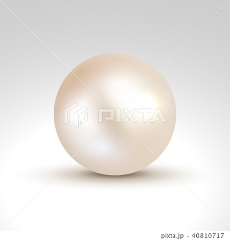 3D shiny natural White Pearl ball 40810717