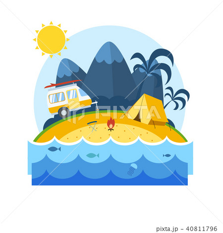 Summer Beach Camping Landscape 40811796