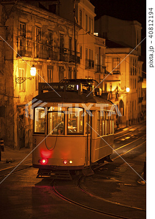 Lisbon tram at night in Alfama Lisbon tram at night in Alfama 40812194