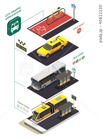 Public Transportation Isometric Concept 40812230