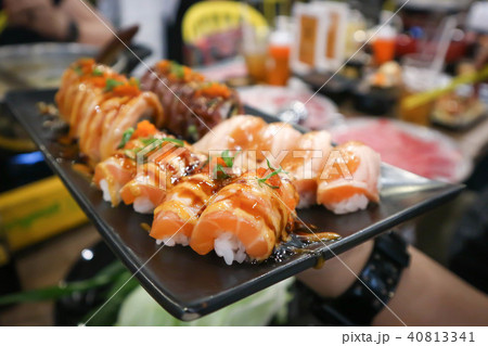 sushi and maki or Japanese roll 40813341