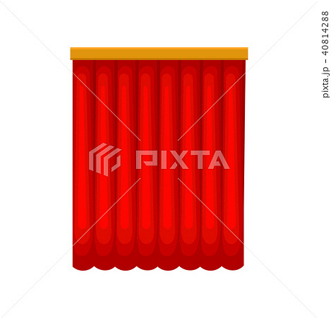 Classical red stage curtains from velvet or velour. Theatrical drapery. Flat vector element for Classical red stage curtains from velvet or velour. Theatrical drapery. Flat vector element for 40814288