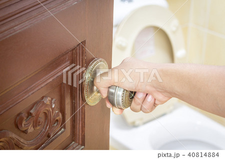 Opened door with toilet room Opened door with toilet room 40814884