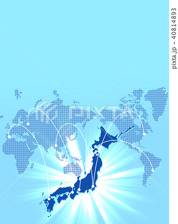 ビジネス 日本 グローバル 経済 世界地図 日本地図 世界販売のイラスト素材