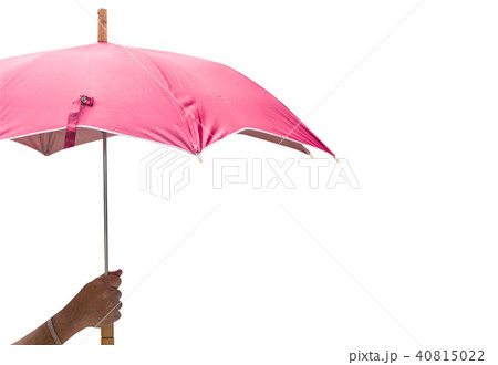 Hand holding a umbrella isolated on white Hand holding a umbrella isolated on white 40815022