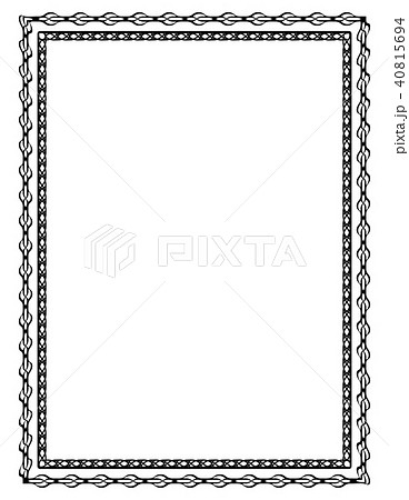 黒単色の装飾枠 長方形のイラスト素材