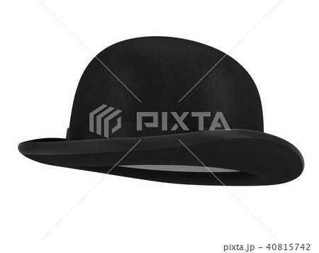 Stylish Black bowler hat on a white background 40815742