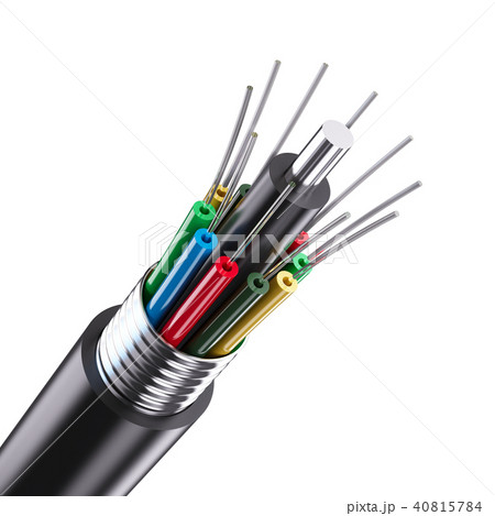 Macro fiber optical cable detail isolated 40815784