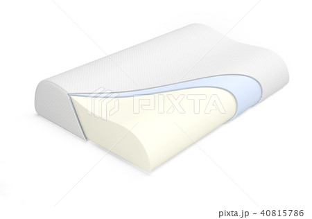 Orthopedic pillow in a section isolated on white 40815786
