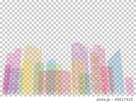 ベクター イラスト ビル オフィス ビジネス ドット シルエット カラフル ベクター イラスト ビル オフィス ビジネス ドット シルエット カラフル 40817428
