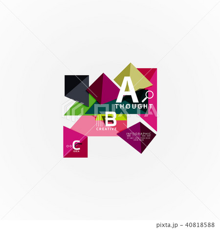 Abstract geometric option infographic banners, a b c steps process 40818588