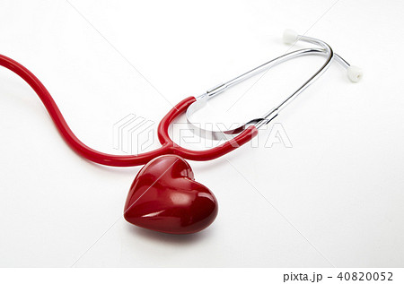 Red stethoscope with red heart Red stethoscope with red heart 40820052