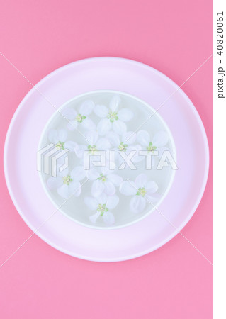 White flowers floating in water White flowers floating in water 40820061