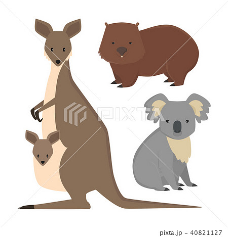 Australia animals cartoon popular nature...のイラスト素材 [40821127] PIXTA