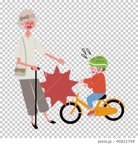 自転車　事故　イラスト 40822749