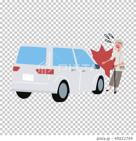 自動車　事故　シニア女性　イラスト 40822784
