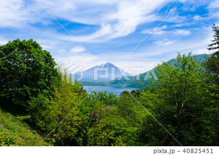 本栖湖と富士山 40825451