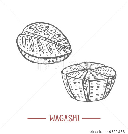 Wagashi in Hand Drawn Style 40825878