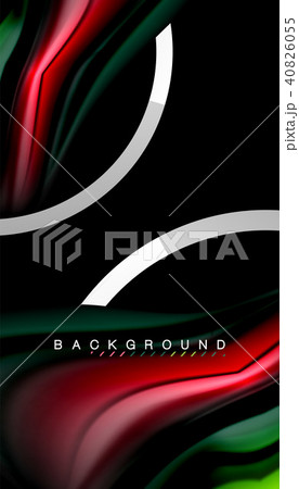 Liquid fluid colors holographic design with metallic style line shape Liquid fluid colors holographic design with metallic style line shape 40826055