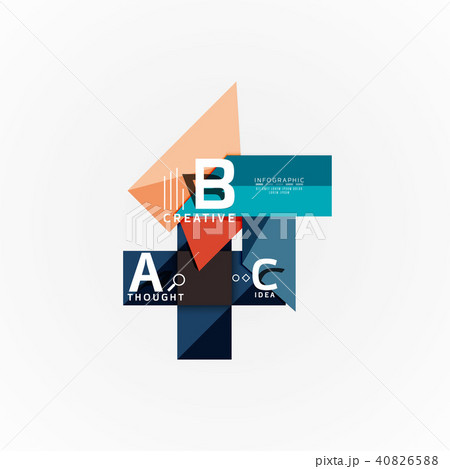 Abstract geometric option infographic banners, a b c steps process Abstract geometric option infographic banners, a b c steps process 40826588