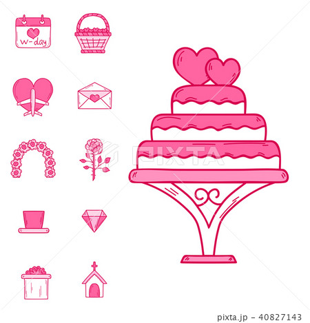 Wedding outline married engagement icons vector illustration. Wedding outline married engagement icons vector illustration. 40827143