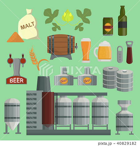 Beer factory vector flat style... - Illustration [40829182] -