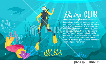 Scuba Diver Explores The Sea のイラスト素材