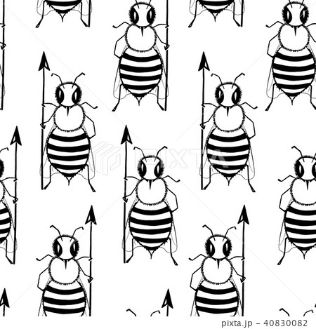 Seamless pattern with angry killer bees. 40830082
