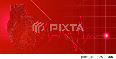 Human heart with heart rate pulse illustration Human heart with heart rate pulse illustration 40831360