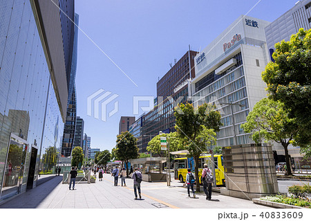 名古屋駅前都市風景 ミッドランドスクエア前 近鉄パッセ 名鉄グランドホテルの写真素材