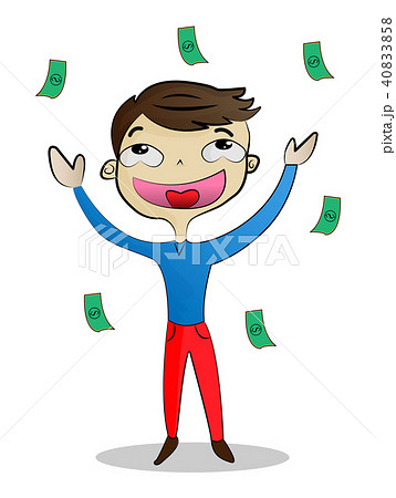 The rich man happy and draw money cartoon illustio 40833858