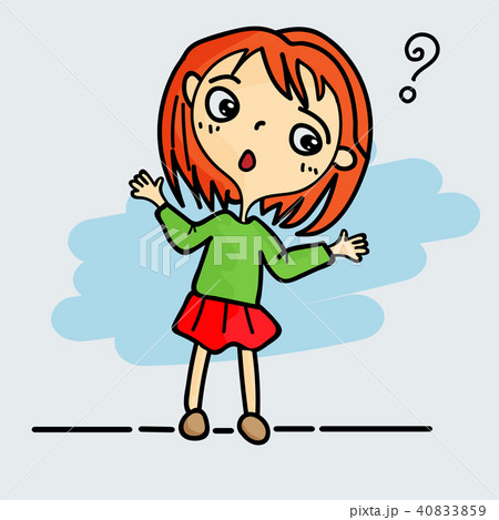 Cute girl in a pose with acted suspiciously.  40833859