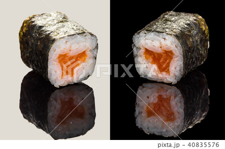 Japanese food, roll with salmon Japanese food, roll with salmon 40835576