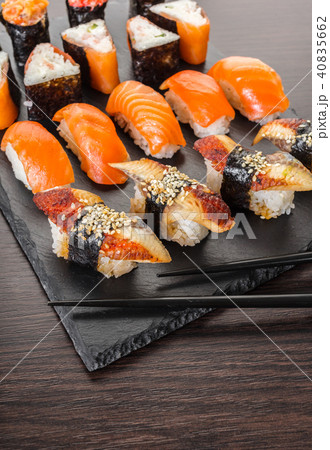 japanese cuisine, sushi set on a board 40835662