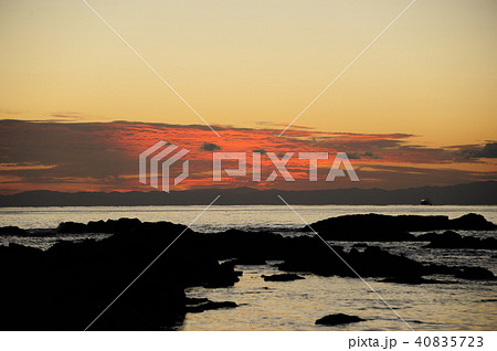 長浜海岸の夕日 40835723