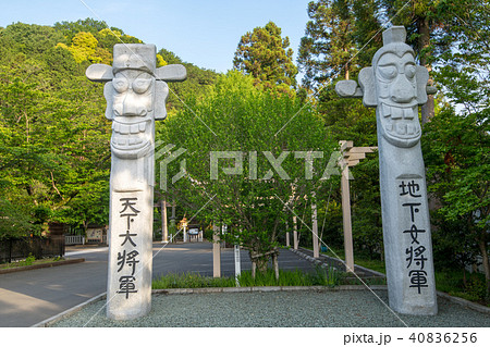 新緑の高麗神社 将軍標　埼玉県日高市 40836256