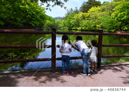 軽井沢雲場池と子供達 軽井沢雲場池と子供達 40836744