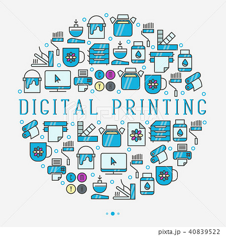 Digital printing concept in circle Digital printing concept in circle 40839522