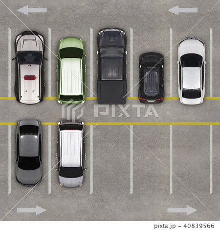 Top view of parking lot Top view of parking lot 40839566