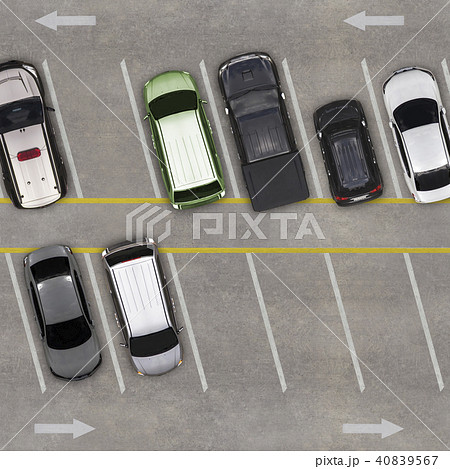 Top view of parking lot Stock Photo