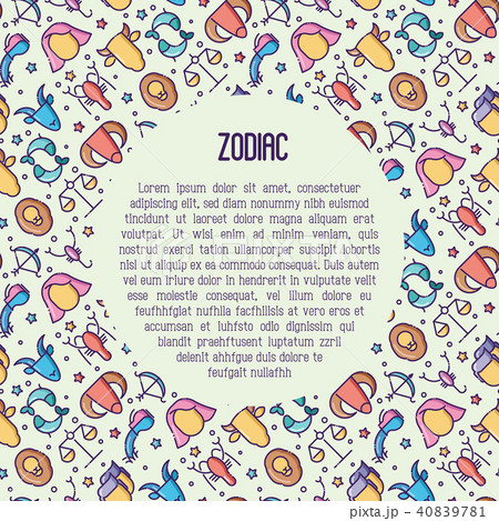 Zodiac signs concept with thin line icons 40839781
