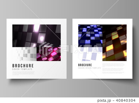 Vector illustration of editable layout of two covers templates for square design brochure, magazine 40840304