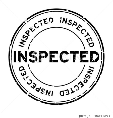 Grunge black inspected round rubber seal stamp 40841893
