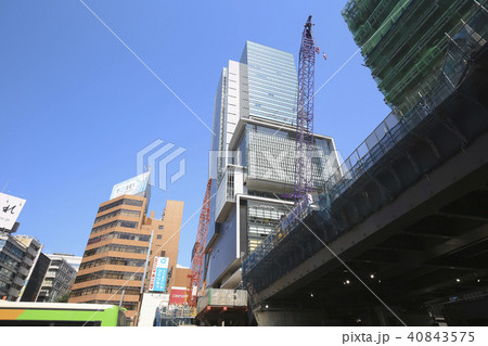 渋谷再開発 渋谷駅東口バスターミナル付近 18年5月5日 の写真素材