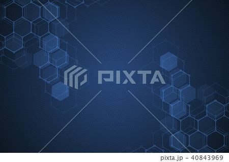 Science background with hexagons design. Geometric abstract background with molecular structure. Science background with hexagons design. Geometric abstract background with molecular structure. 40843969