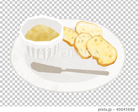 パン バター マーガリン イラストのイラスト素材
