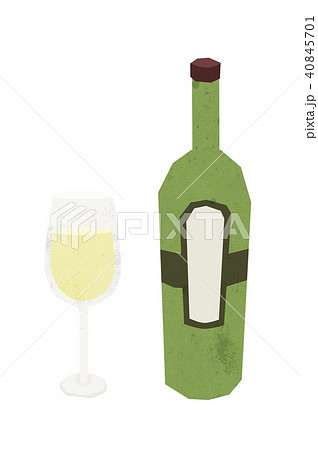白ワイン イラスト オシャレのイラスト素材 40845701 Pixta