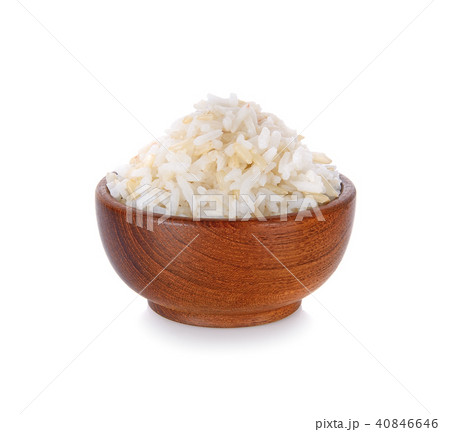 Rice in a bowl on a white background Rice in a bowl on a white background 40846646
